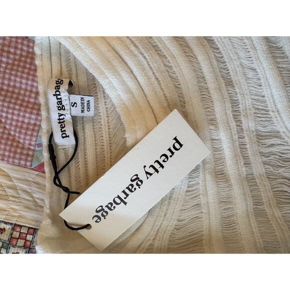 NEW Pretty Garbage White Fitted Knit Sweater Dress Small BodyCon - Picture 6 of 6